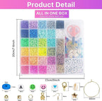 28 Colors 6380pcs 6mm Flat Round Heishi Polymer Clay Jewelry Making Kit Bead Smiley Face Beads Set TheliCraft