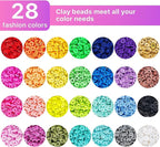 28 Colors 6380pcs 6mm Flat Round Heishi Polymer Clay Jewelry Making Kit Bead Smiley Face Beads Set TheliCraft