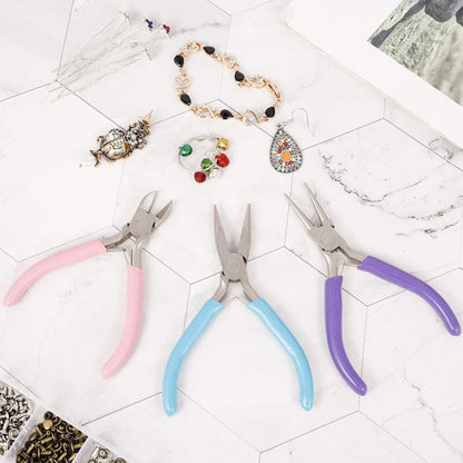 3pcs Jewellery Making Pliers Round Nose Pliers Beading DIY Wire Cutters Combo Tool TheliCraft