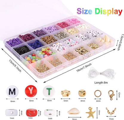 36 Colors 5000pcs Clay Beads Heishi Polymer Flat Round Clay Beads Jewelry Making Kit TheliCraft