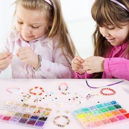 36 Colors 5000pcs Clay Beads Heishi Polymer Flat Round Clay Beads Jewelry Making Kit TheliCraft