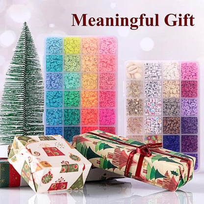 36 Colors 5000pcs Clay Beads Heishi Polymer Flat Round Clay Beads Jewelry Making Kit TheliCraft
