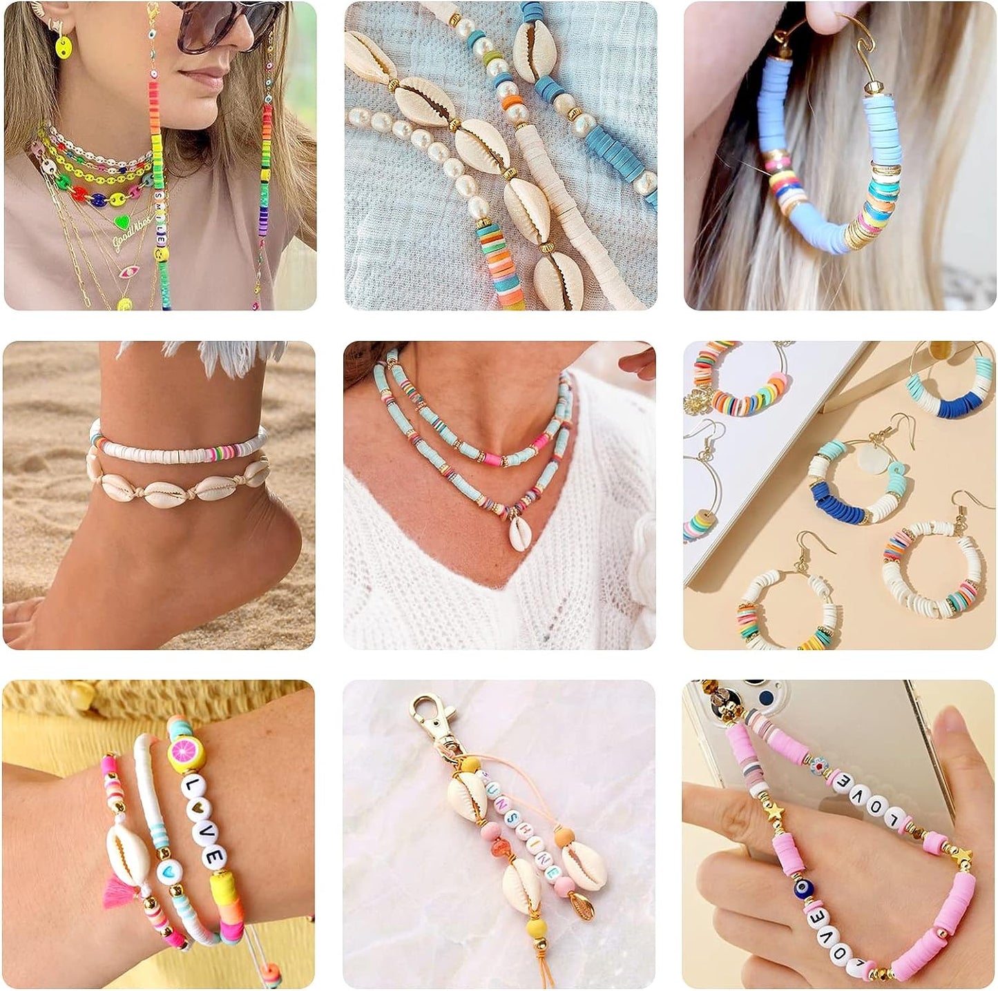 36 Colors 5000pcs Clay Beads Heishi Polymer Flat Round Clay Beads Jewelry Making Kit TheliCraft