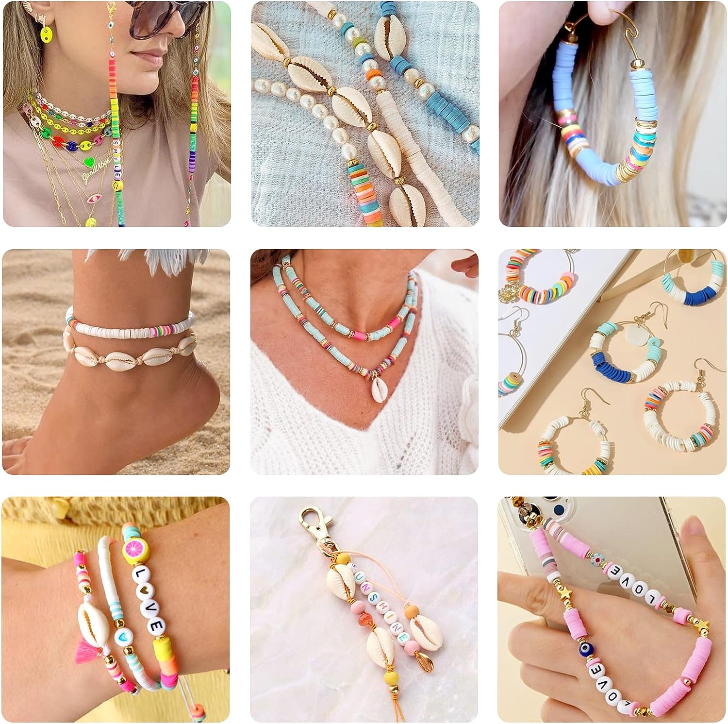 36 Colors 5000pcs Clay Beads Heishi Polymer Flat Round Clay Beads Jewelry Making Kit TheliCraft