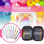 124 pcs Crochet Hooks Set Kit Weave Yarn Knitting Needles Sewing DIY Tools Case TheliCraft