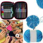 124 pcs Crochet Hooks Set Kit Weave Yarn Knitting Needles Sewing DIY Tools Case TheliCraft