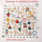 50Pcs Mixed Cartoon Animal Tree Enamel Creative Charms Exquisite Beads TheliCraft
