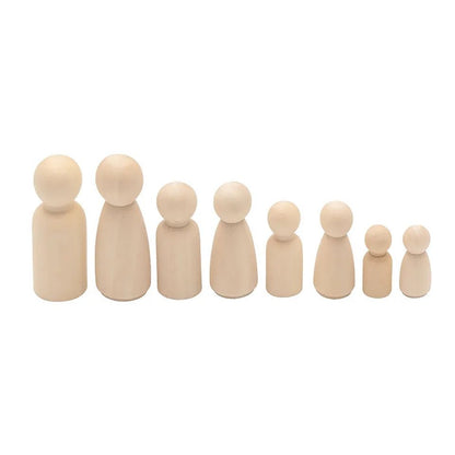50Pcs Unfinished Wood Peg Dolls Kids Toys Wooden Peg doll Arts Craft Gift Premium Quality TheliCraft