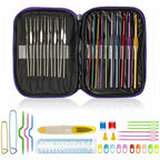 124 pcs Crochet Hooks Set Kit Weave Yarn Knitting Needles Sewing DIY Tools Case TheliCraft