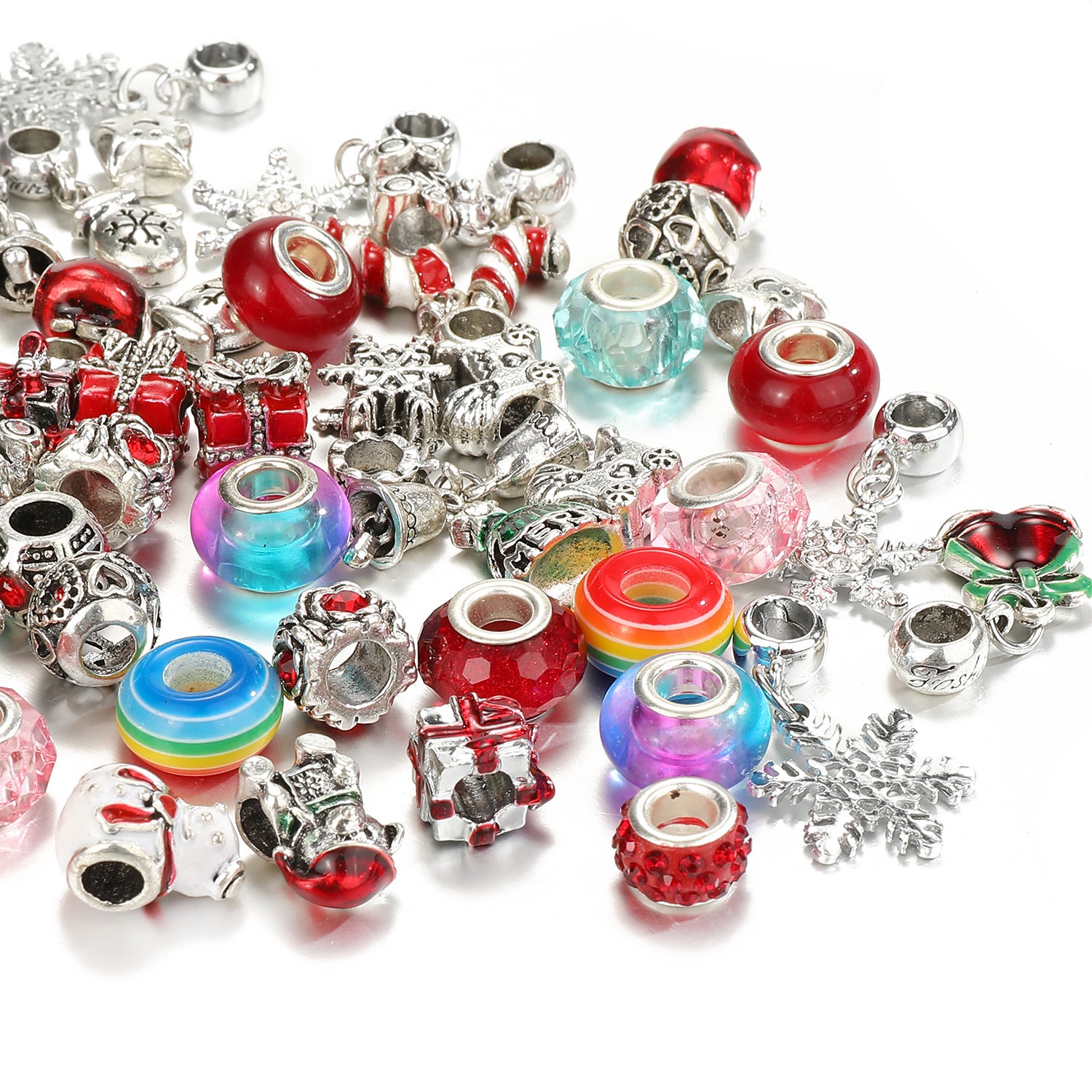 63pcs Christmas Gift DIY Bracelets Jewelry Kit Kids Gift Charm Crystal Pendant Seed Beads For Bracelet Making TheliCraft