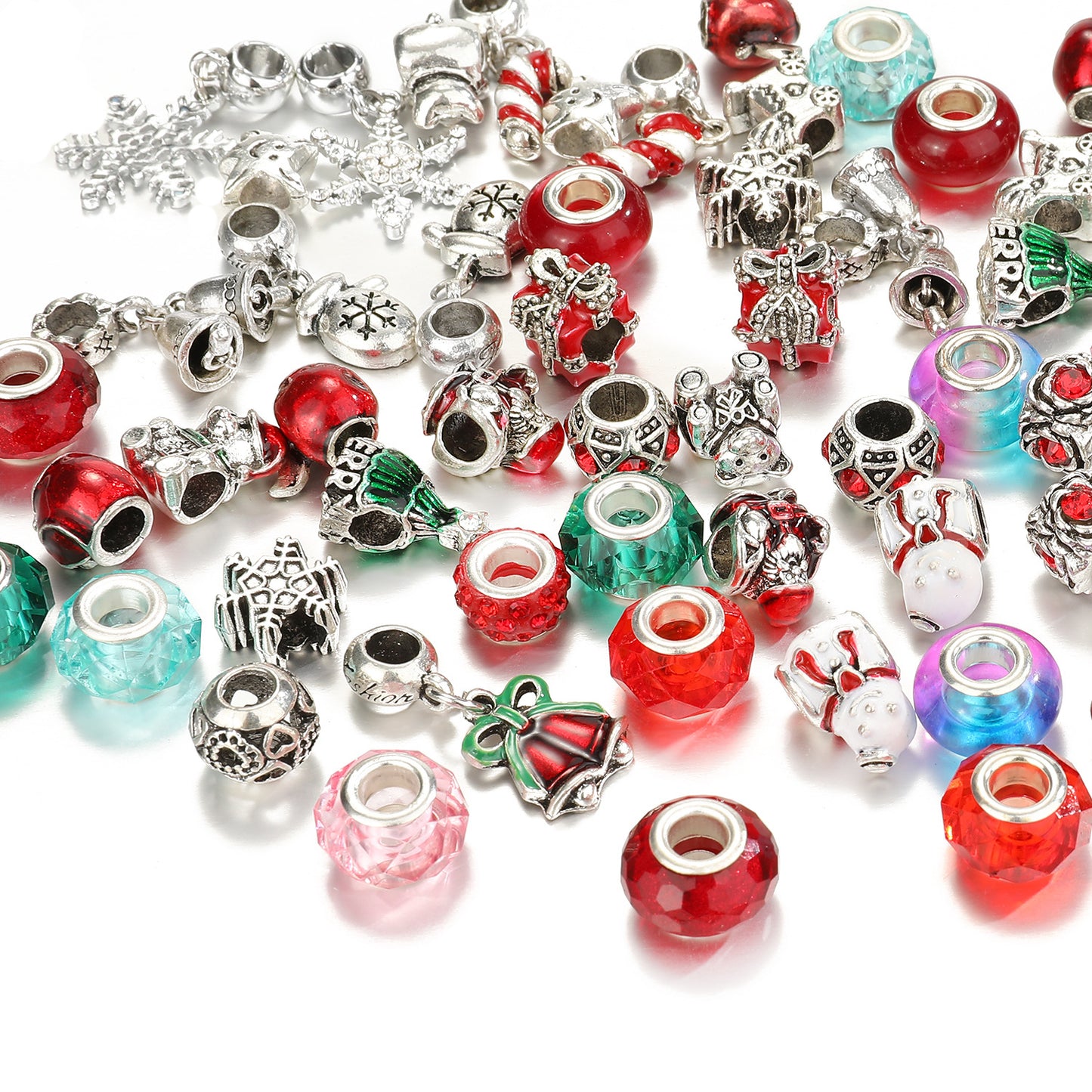 63pcs Christmas DIY Bracelets Jewelry Kit Kids Gift Charm Crystal Pendant Seed Beads For Bracelet Making TheliCraft