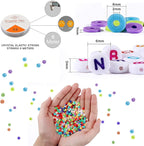 7860pcs 28 Colors Jewelrymaking kit for kids 6mm Flat Round Clay Alphabet Beads TheliCraft