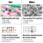 7860pcs 28 Colors Jewelrymaking kit for kids 6mm Flat Round Clay Alphabet Beads TheliCraft