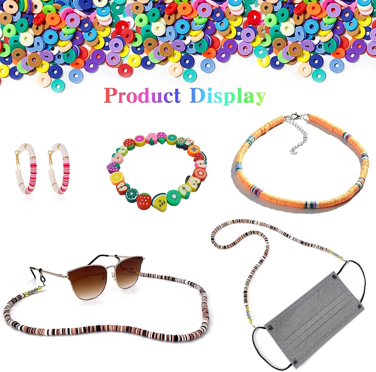 7860pcs 28 Colors Jewelrymaking kit for kids 6mm Flat Round Clay Alphabet Beads TheliCraft