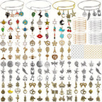 Charm Pendant Bracelet Set, Adjustable Bracelet, Colorful Charm Pendant, Jumping Circle TheliCraft