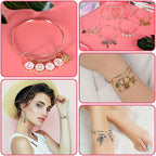 Charm Pendant Bracelet Set, Adjustable Bracelet, Colorful Charm Pendant, Jumping Circle TheliCraft