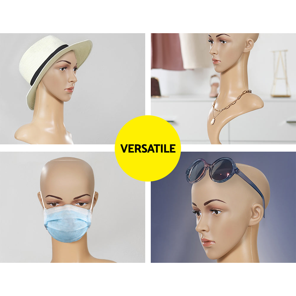 Embellir Female Mannequin Head Dummy Model Display Shop Stand Professional Use