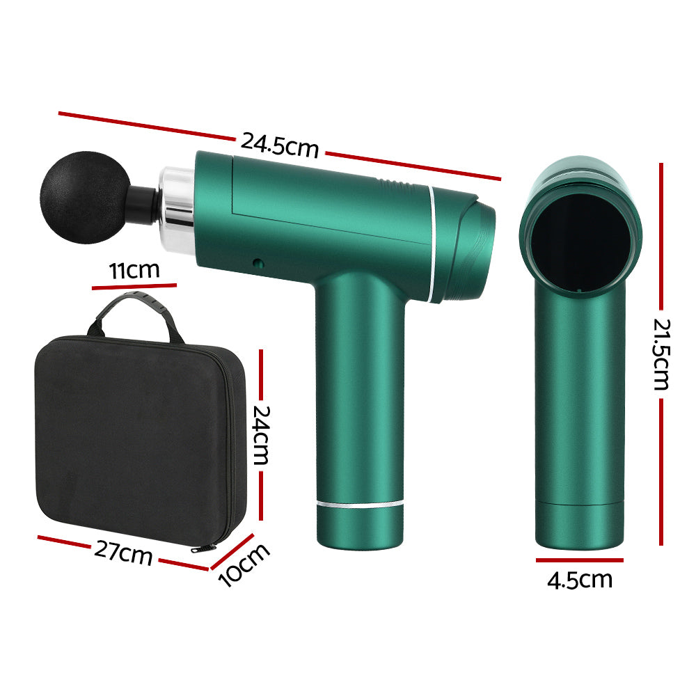 Everfit 30 Speed Massage Gun 6 Head Vibration Muscle Massager Percussion Relief Green