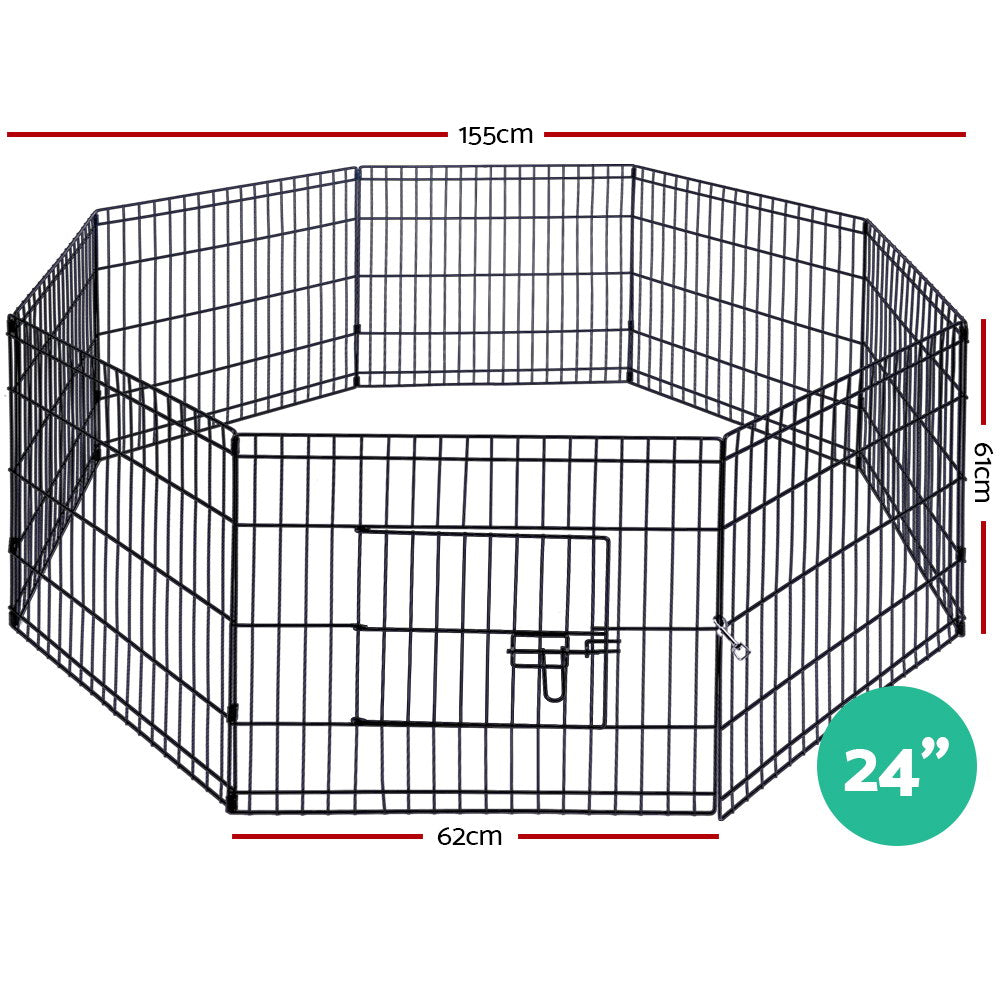 i.Pet Pet Dog Playpen 24" 8 Panel Puppy Exercise Cage Enclosure Fence