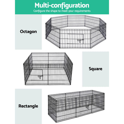 i.Pet Pet Dog Playpen 24" 8 Panel Puppy Exercise Cage Enclosure Fence