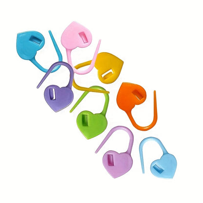 100 Pcs Heart Shape Colorful Small Pins Mini Button Plastic Positioning Knitting Mark Hand DIY Marking Crocheting Tools TheliCraft