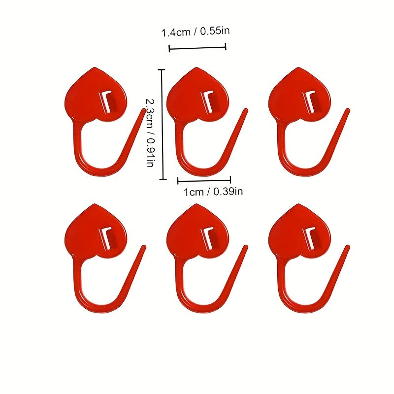100 Pcs Heart Shape Colorful Small Pins Mini Button Plastic Positioning Knitting Mark Hand DIY Marking Crocheting Tools TheliCraft