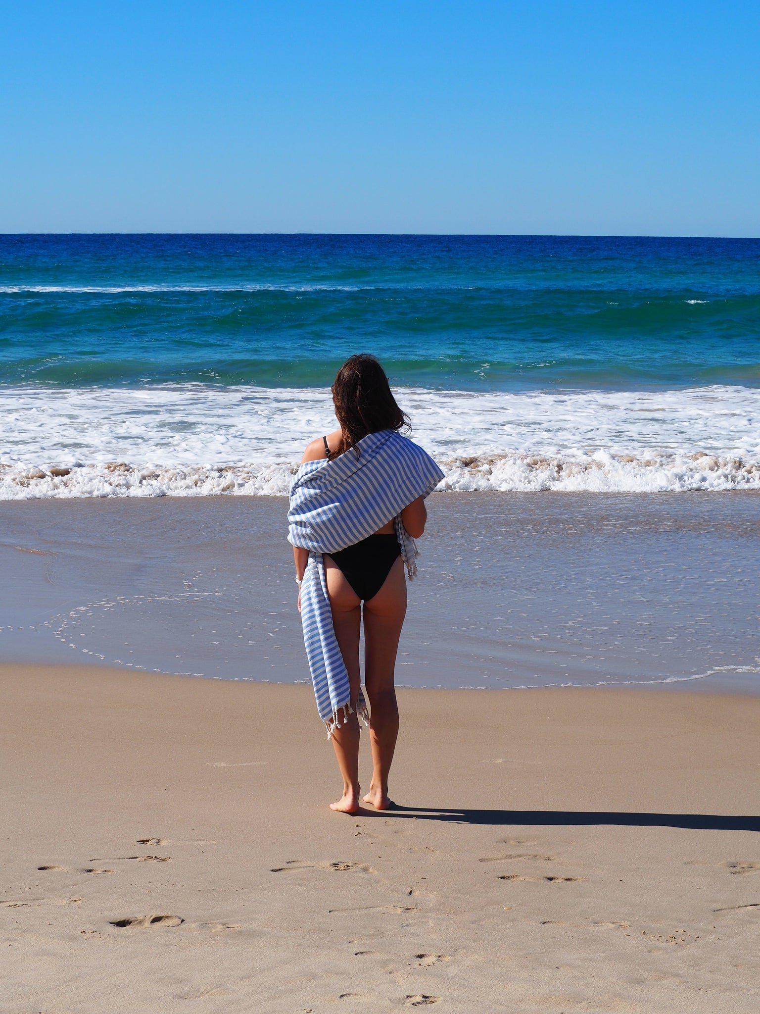 PORTSEA TURKISH COTTON TOWEL - SKY BLUE