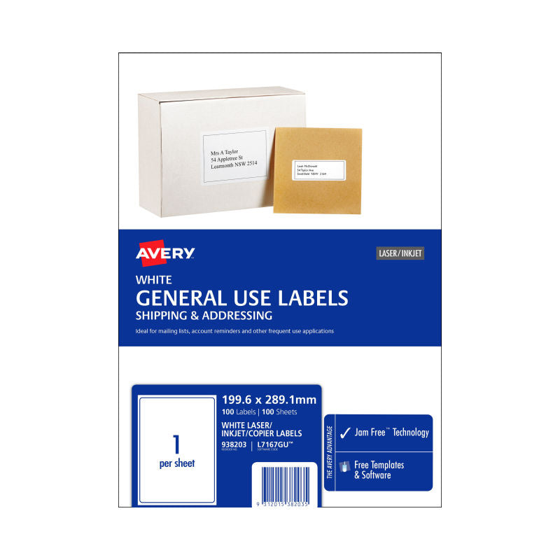 AVERY Gen Label L7167GU1Up Bx100