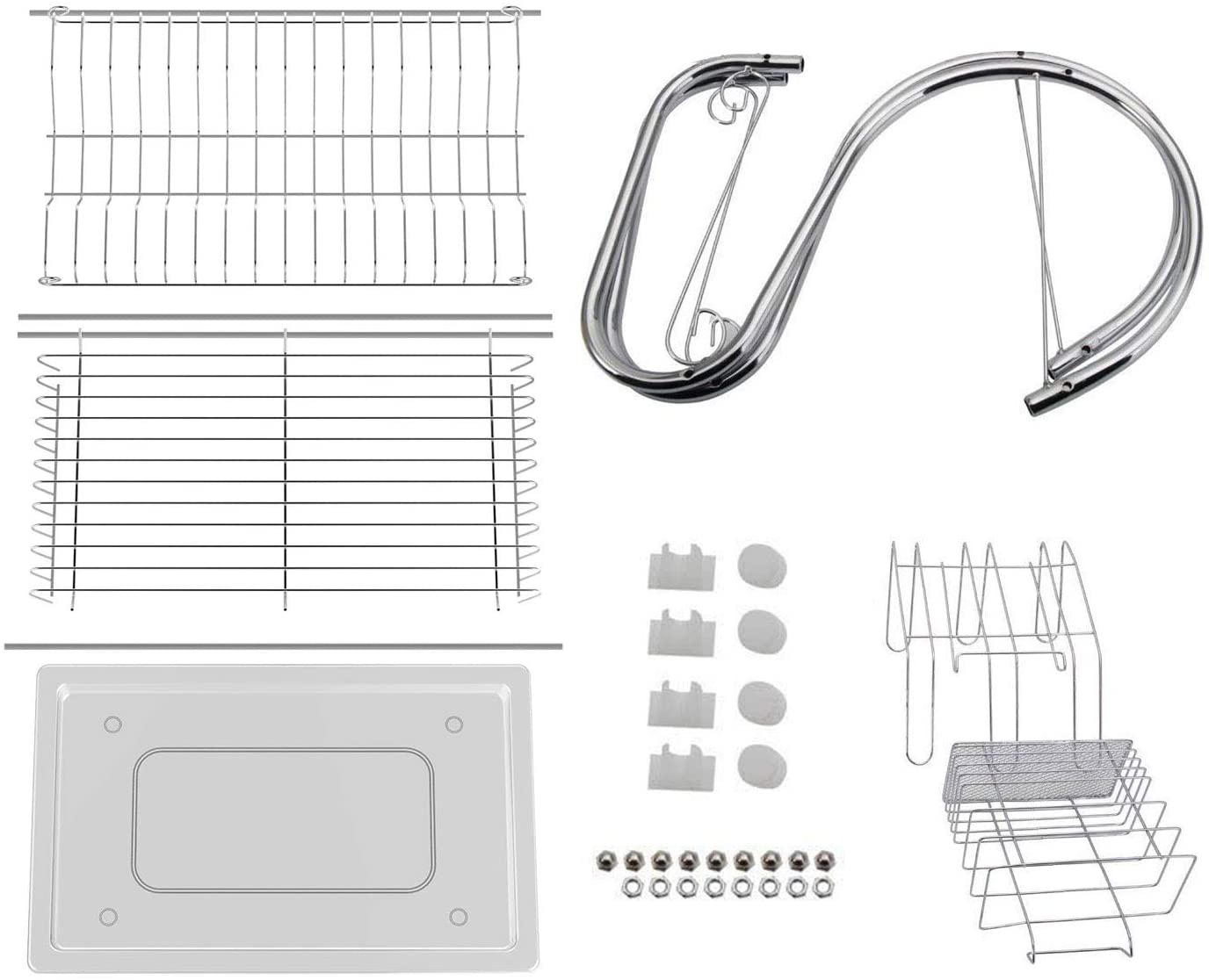 Metal Dish Drying Rack Kitchen-2-Tier with Drain Board