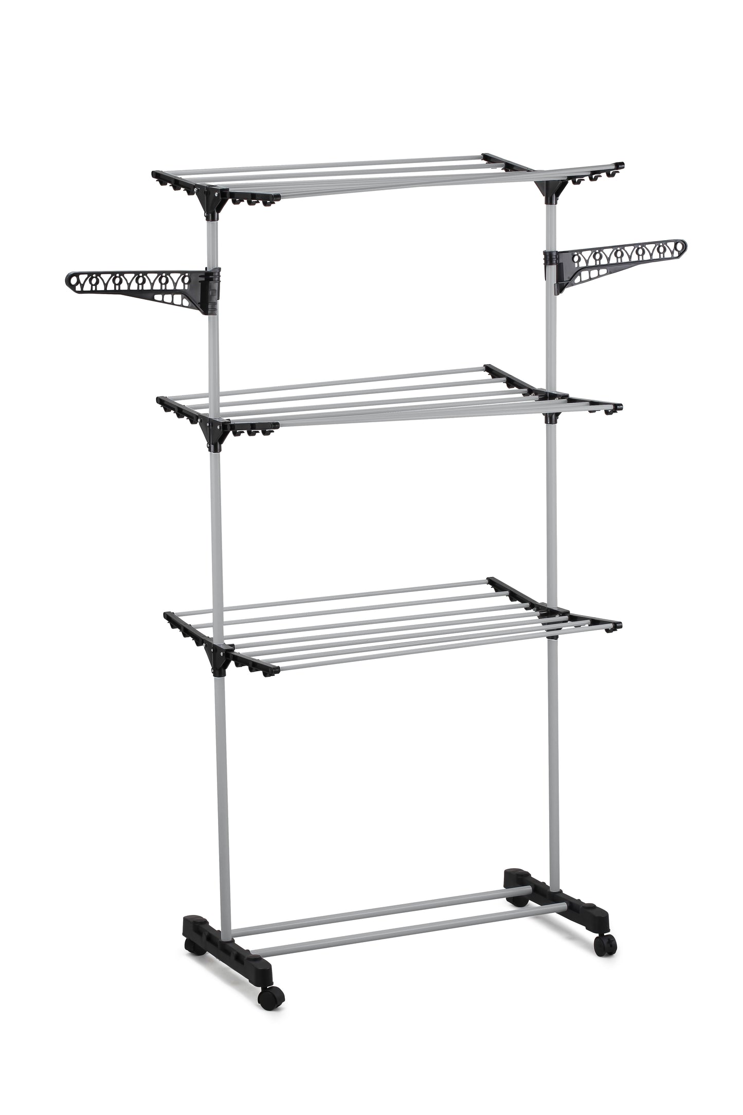 Folding 3 Tier Clothes Laundry Drying Rack with Stainless Steel Tubes for Indoor & Outdoor Home