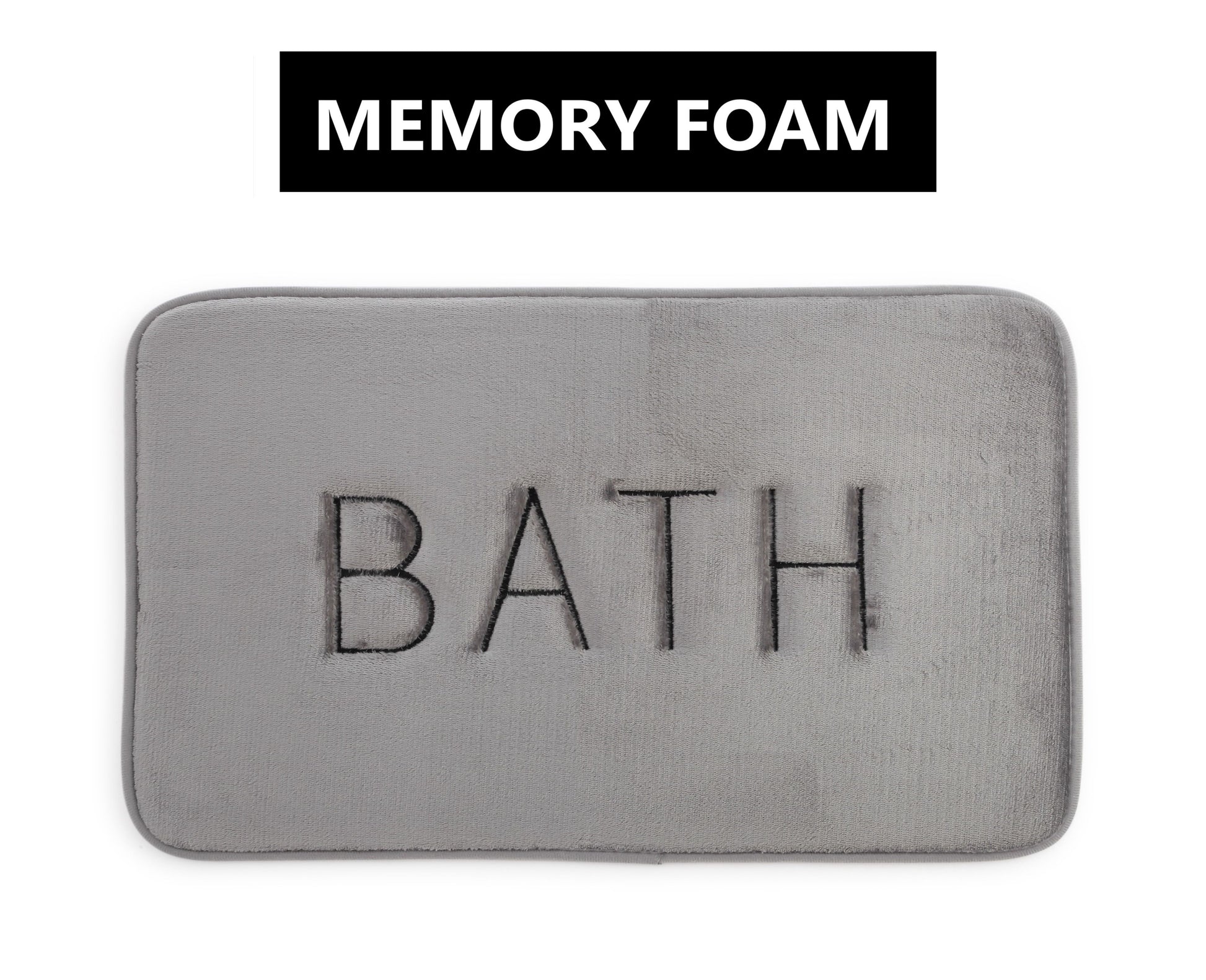 Extra Thick Memory Foam & Super Comfort Bath Rug Mat for Bathroom (60 x 40 cm, Grey)