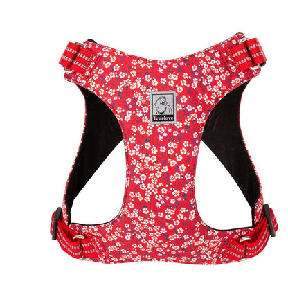 Floral Doggy Harness Red L