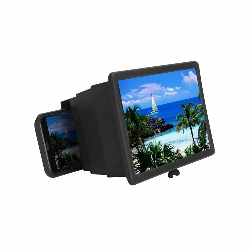 3D Mobile Phone Screen Magnifier 12" HD Video Amplifier for Smartphone Stand