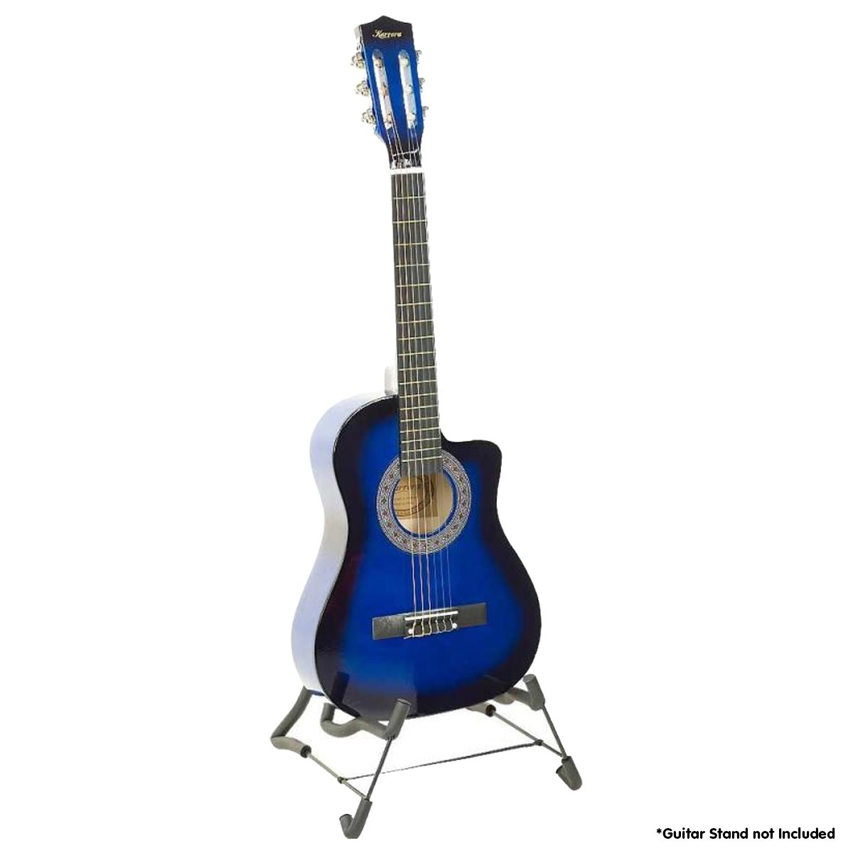 Karrera 38in Cutaway Acoustic Guitar with guitar bag - Blue Burst