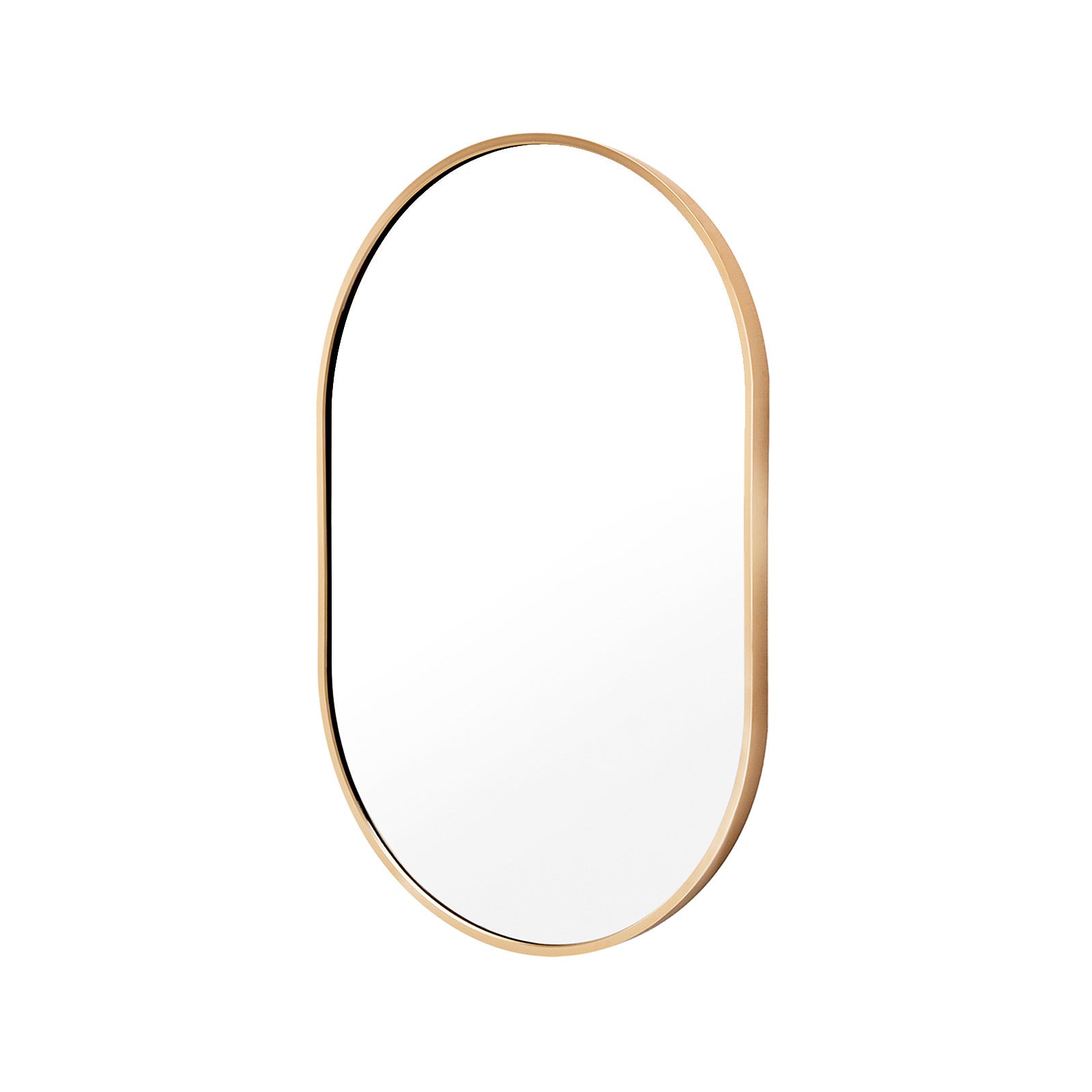 La Bella Gold Wall Mirror Oval Aluminum Frame Makeup Decor Bathroom Vanity 50x75cm