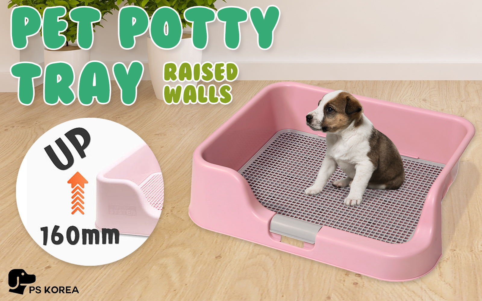 Dog Pet Potty Tray Training Toilet Raised Walls T1 PINK