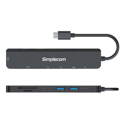 Simplecom CH547 USB-C 7-in-1 Multiport Adapter USB Hub HDMI Card Reader PD