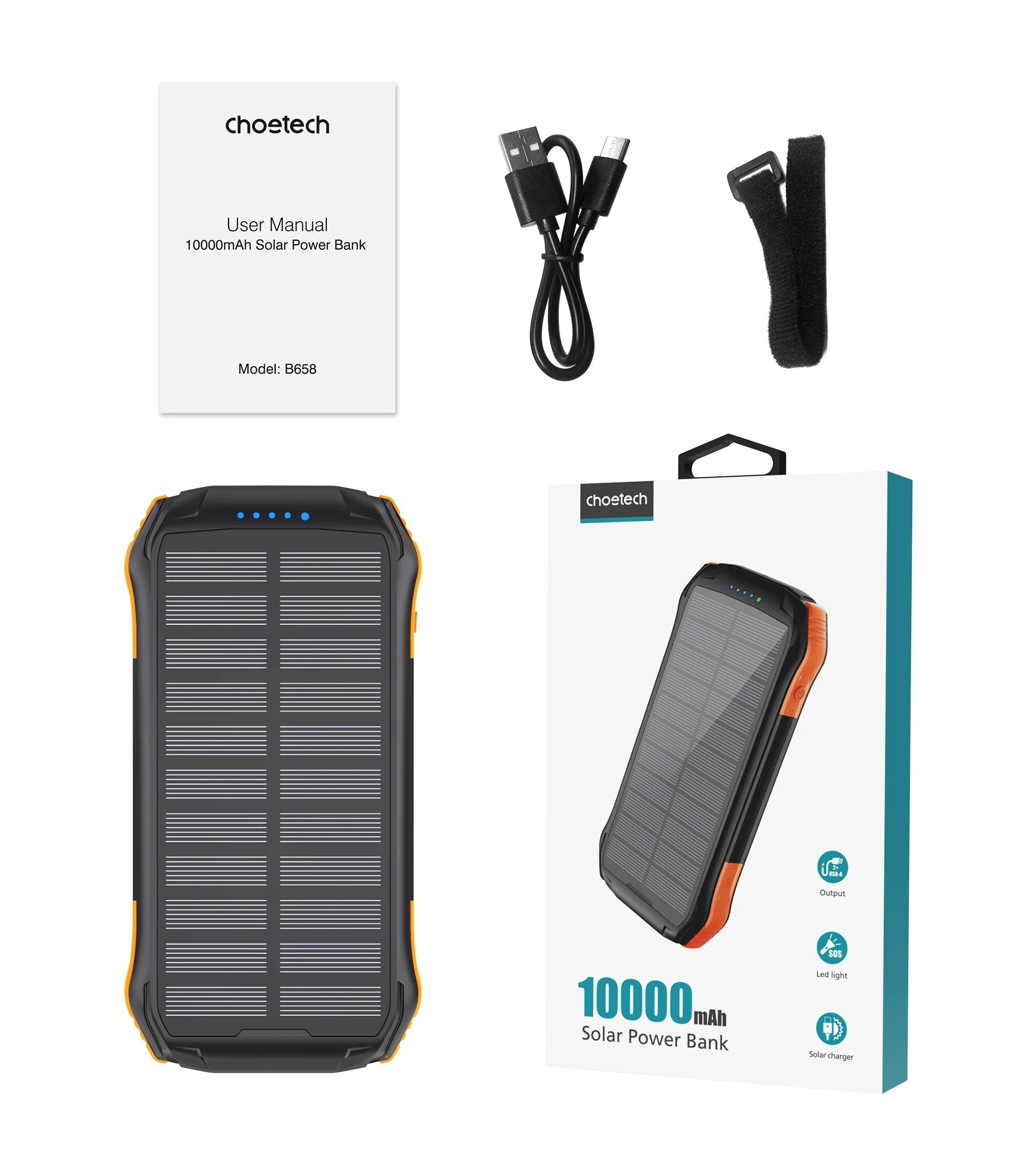 CHOETECH B658 10000mAh Solar Power Bank