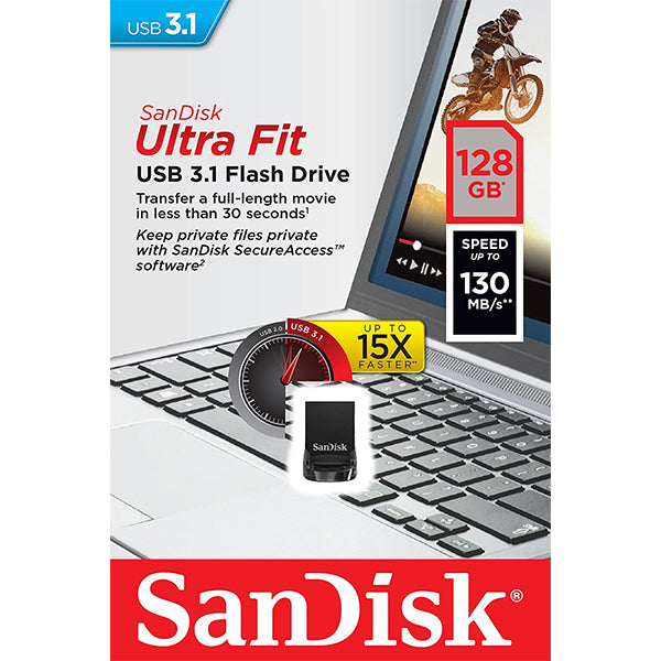 SANDISK 128GB CZ430 ULTRA FIT USB 3.1 (SDCZ430-128G)