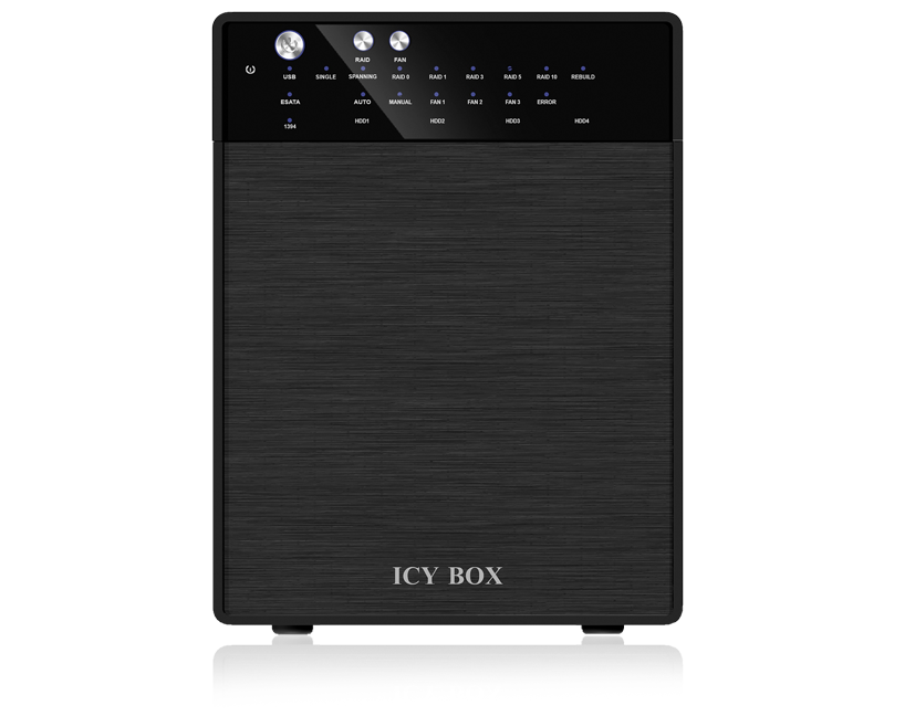 ICY BOX External 4 bay RAID System for 3.5" SATA I / II / III hard disks with USB 3.0 and eSATA (IB-RD3640SU3)