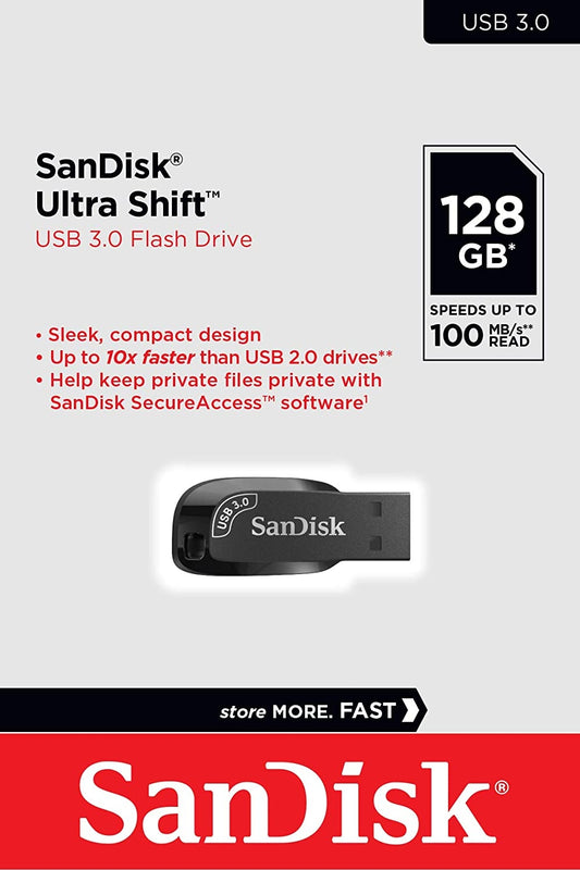 SanDisk 128GB Ultra Shift USB 3.0 Flash Drive SDCZ410-128G-G46