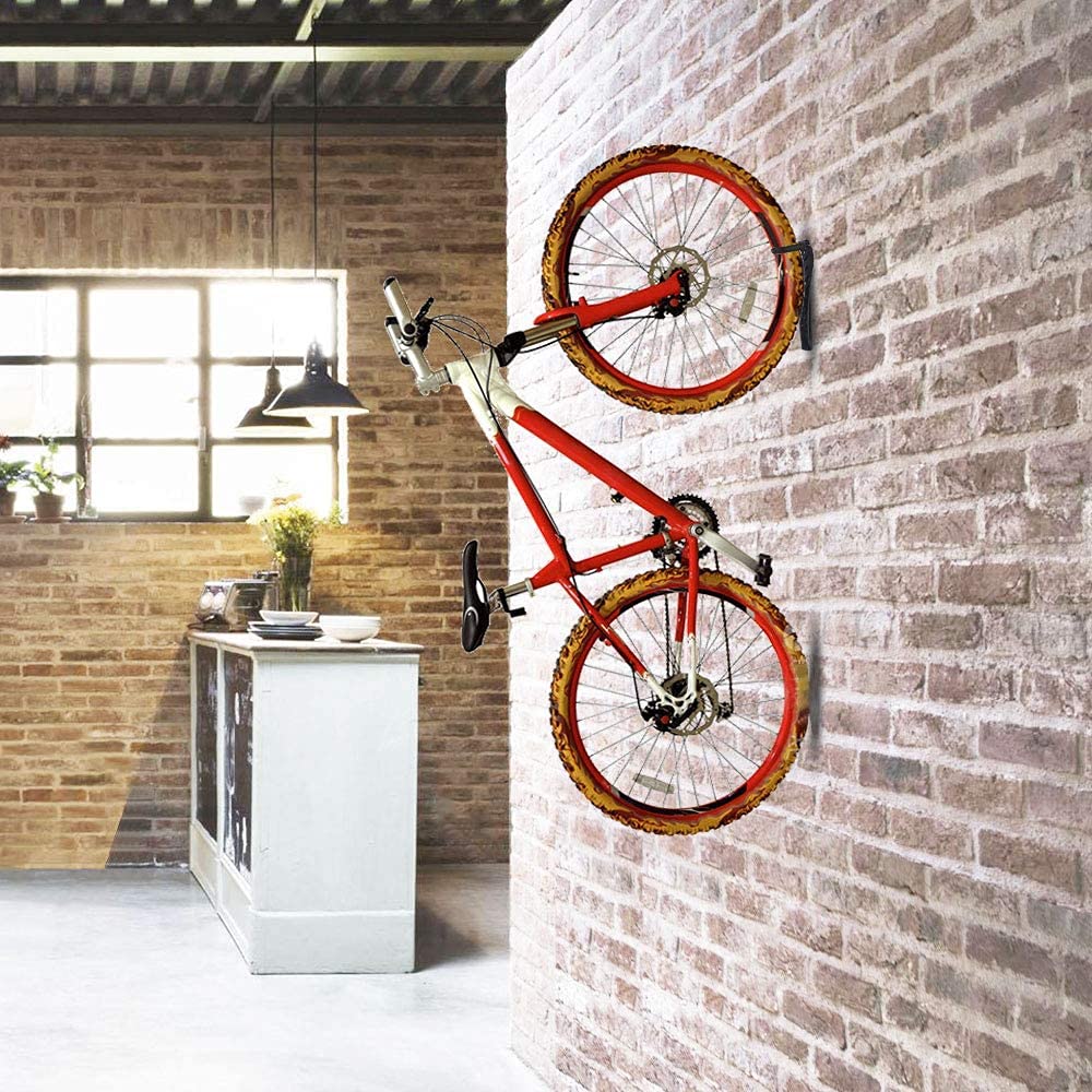 2x Bike Rack Garage Wall Mount Hanger Hooks Storage Bicycle Vertical for Indoor Shed with Screws