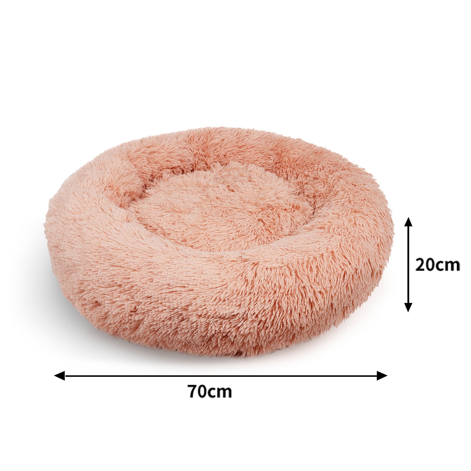 Pet Dog Bedding Warm Plush Round Comfortable Nest Comfy Sleep kennel Pink M 70cm