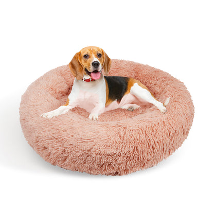 Pawfriends Pet Dog Bedding Warm Plush Round Comfortable Nest Comfy Sleep kennel Pink XXL