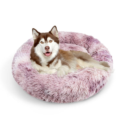 Pawfriends Dog Cat Pet Calming Bed Warm Soft Plush Round Nest Comfy Sleeping Cave MEL 120cm