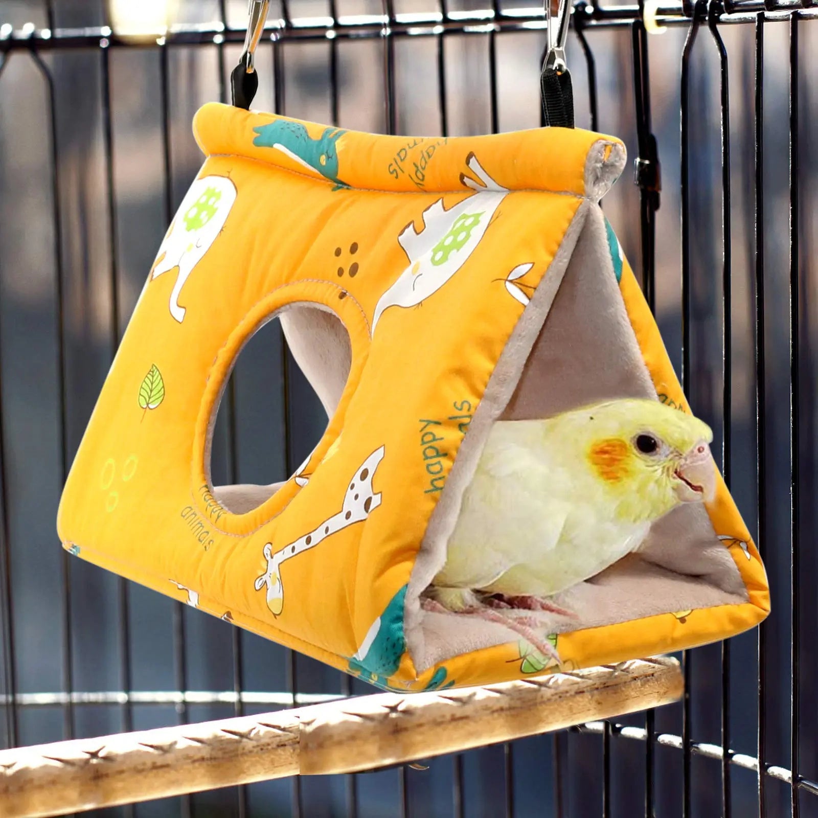 Pawfriends Bird Sleep Cotton Nest Cage Hut Pet Hammock Hang Cave Bed Parrot Warm Tent M AU