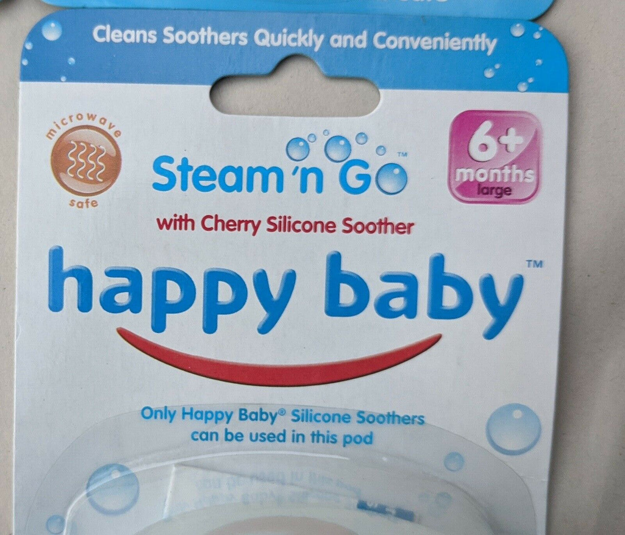 4 Pack - Happy Baby Steam n Go Cherry Silicone Soother