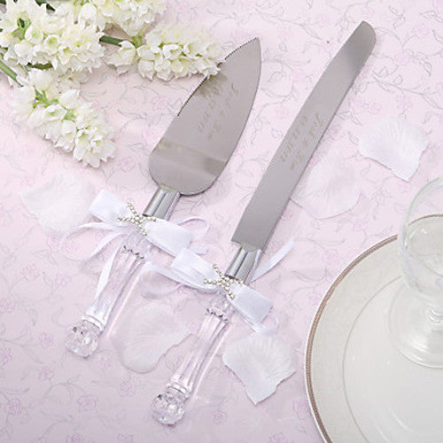 Cutting Cake Knife and Silver Blade Cake Server Set Wedding Anniversary Engagement Birthday Party Gift Boxed