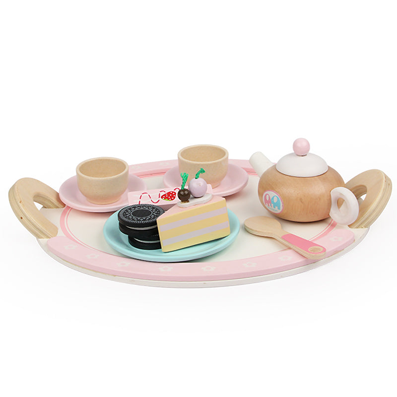 Kids Wooden Kitchen Tea Set Pretend Play