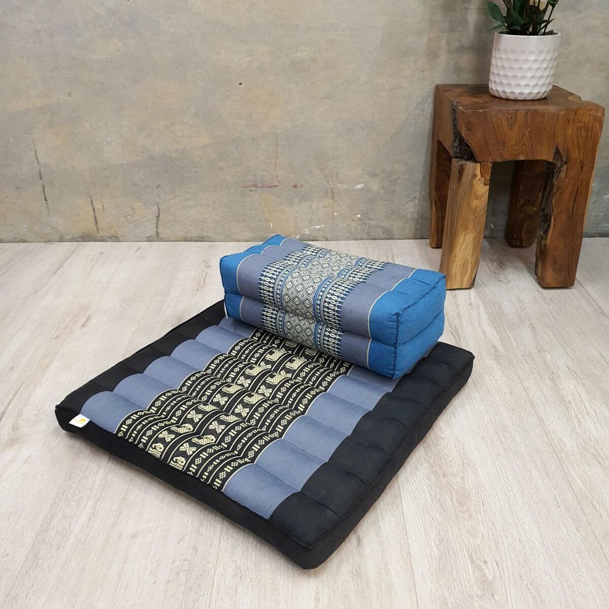 Meditation Cushion + Seating Block Set TTP-StBluEle-YB-Blue